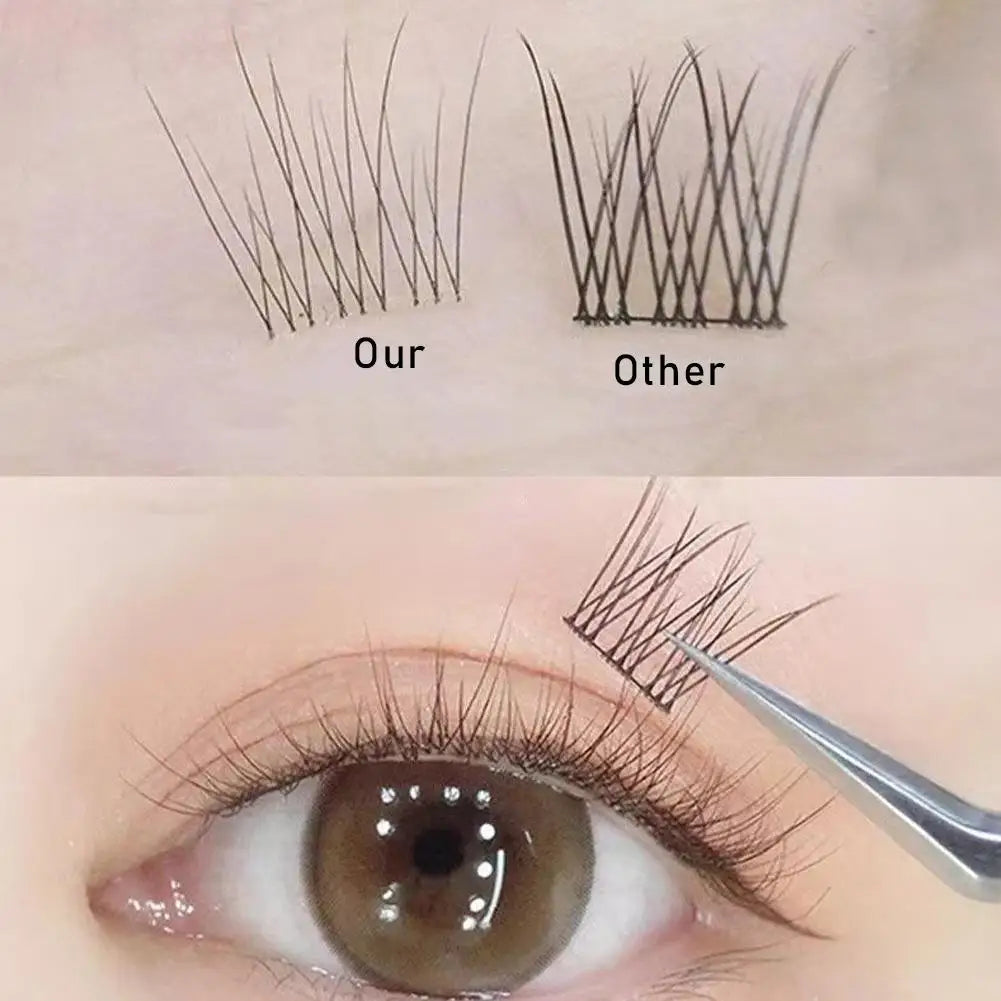 New Natural Cluster Fishtail Type Glue-free Self-adhesive False Eyelashes Eyelash Extension Makeup Natural Cluster 2025 New