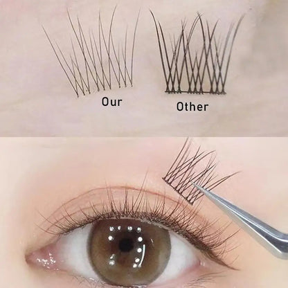 New Natural Cluster Fishtail Type Glue-free Self-adhesive False Eyelashes Eyelash Extension Makeup Natural Cluster 2025 New