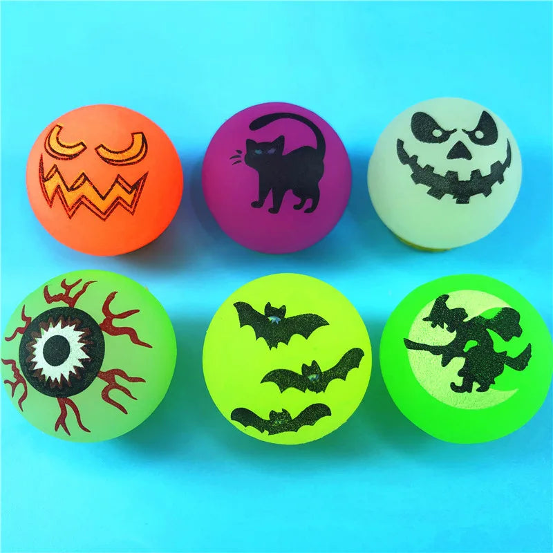 Halloween Glow in the Dark Bouncing Balls - Party Favors & Trick or Treat Gifts for Kids (10-100 Pack)