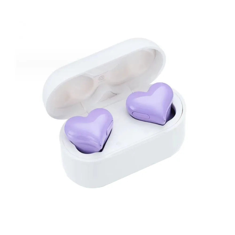 New  Heart Shaped Wireless Bluetooth Headphones Heart Shaped Earphones woman Earphone High Quality Heart Earbuds Girl Gift