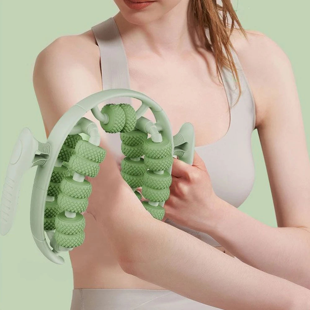 1Pc 26 Wheel Annular Leg Clamp Massager 360-degree Rotation Multifunctional Cellulite Massager Handheld Smooth Tool