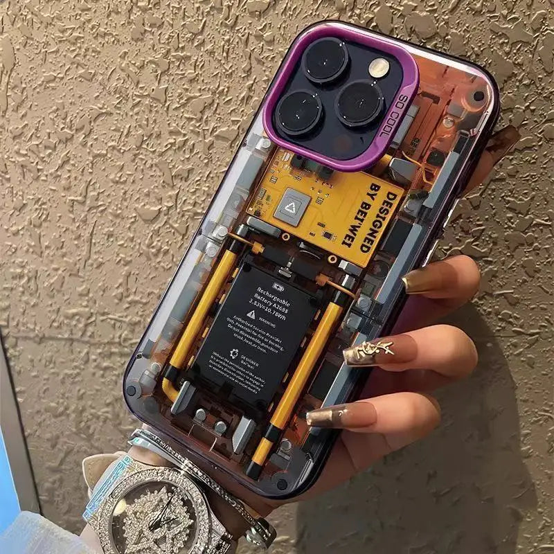 Mechanical Parts Pattern Phone Case For iPhone 17 16 15 14 Plus 13 12 11 16E Pro Max 17 Air X XR XS Matte Bumper Hard Cover