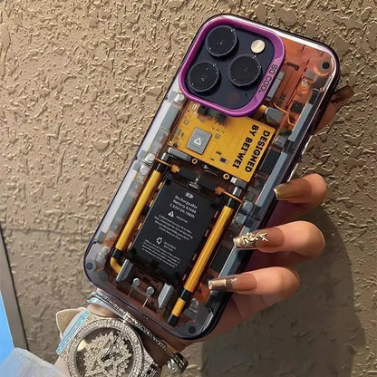 Mechanical Parts Pattern Phone Case For iPhone 17 16 15 14 Plus 13 12 11 16E Pro Max 17 Air X XR XS Matte Bumper Hard Cover