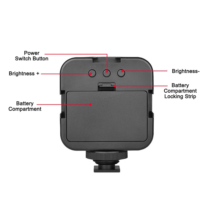 New Rechargeable 6500K LED Video Light Mini Camera Light Fill Lamp Portable Photography Lighting for Vlog Live Streaming DSLR