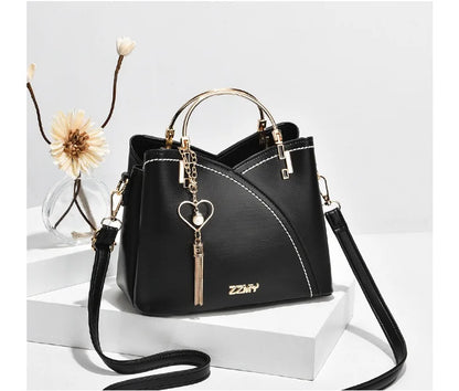 Fashion Women's Bag PU Handbag Retro Style Large Capacity Fashion Shoulder Crossbody Bag Ladies Leather Commuter Bag Shopping