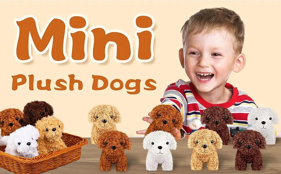 12-24PCS Teddy Dog Plush Toys Stuffed Puppy Dogs Soft Poodle Doll Animal Pet Toy for Adopt a Puppy Party Favors Birthday Gfits