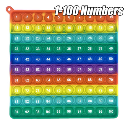 Interactive Math Learning Toy ，Silicone Number Counting Board 1-100, Sensory Fidget Game for Kids，Educational Classroom