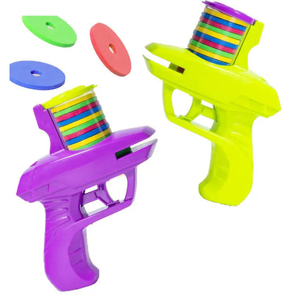 Kids Foam Disc Flying Gun Toy - Outdoor Shooting Game for Children Ages 3-12