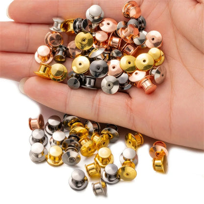 10/30/50pcs Safety Brooch Lock Metal Pins Back Keeper Caps Clasps for DIY Jewelry Making Accessories Findings Supplies Crafts