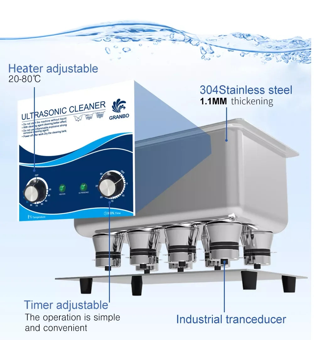 Granbo Ultrasonic Cleaner 3.2L Ultrasound Cleaning Bath 180W Laboratory Ultrasonic Tank Bicycle Chains Cleaning Machine