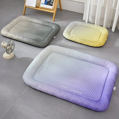 Pet Cooling Pad For Dogs Cats, Ice Silk Mat, Cool Bed Blanket, 3 Sizes Colors