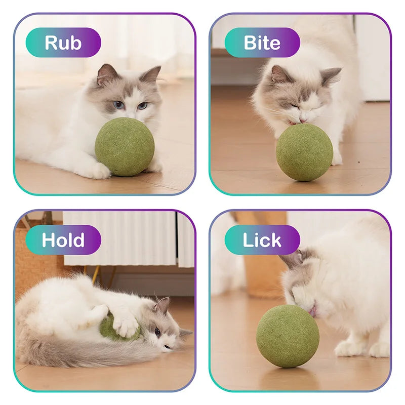 10cm Super Large Catnip Ball Lickable Natural Catnip Toys Self-Hi Relieving Stuffy For Cat Kitten Indoor Outdoor Playing Cat Toy