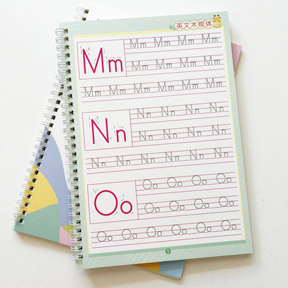 English Alphabet Groove Writing Practice Book with Pen Included