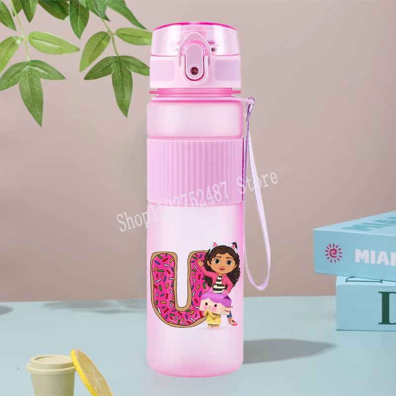 Gabby Dollhouses Cute Water Bottles 550ml Girls Kawaii Cup Kids School Outdoor Sport Flasks Women Office Home Plastics Mug Gift