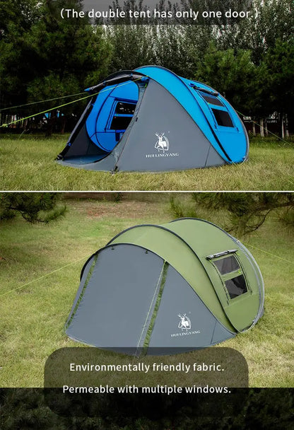 HUI LINGYANG throw tent outdoor automatic tents throwing pop up waterproof camping hiking tent waterproof large family tents