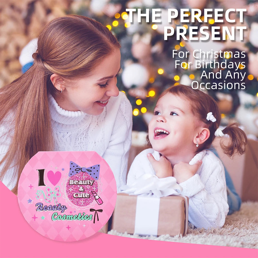 Princess Make Up Box Play House Toy Girls, Eye Shadow Makeup Cosmetics Handbag, Birthday Christmas Gift for Kids Party Cosplay