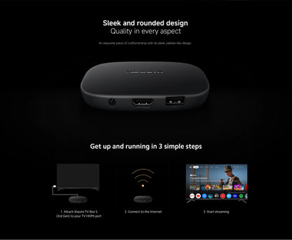Global Version Xiaomi TV Box S 3rd Gen 4K Ultra HD Wifi 6 Bluetooth 5.2 32GB ROM Google TV Google Assistant Smart Media Player
