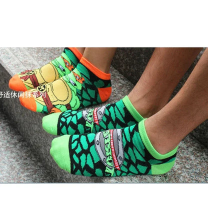 Teenage Mutant Ninja Turtles TMNT Socks Cartoon Women Men Anime Cute Socks Short Cotton Blends Low Cut Ankle Boat Socks Summer