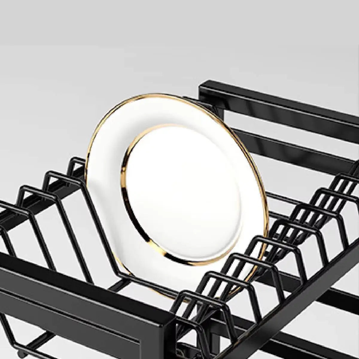 2 Tier Kitchen Sink Dish Drainer Rack With Drip Tray Cutlery Holder Plate Rack**