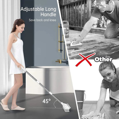 Long Handle Scrub Brush 2 In 1 Floor Scrubber And Squeegee For Cleaning