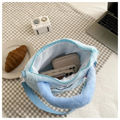 Stitch Women's Plush Shoulder Bags Large Capacity Ctue Crossbody Bag For Pretty Girl Makeup Bag