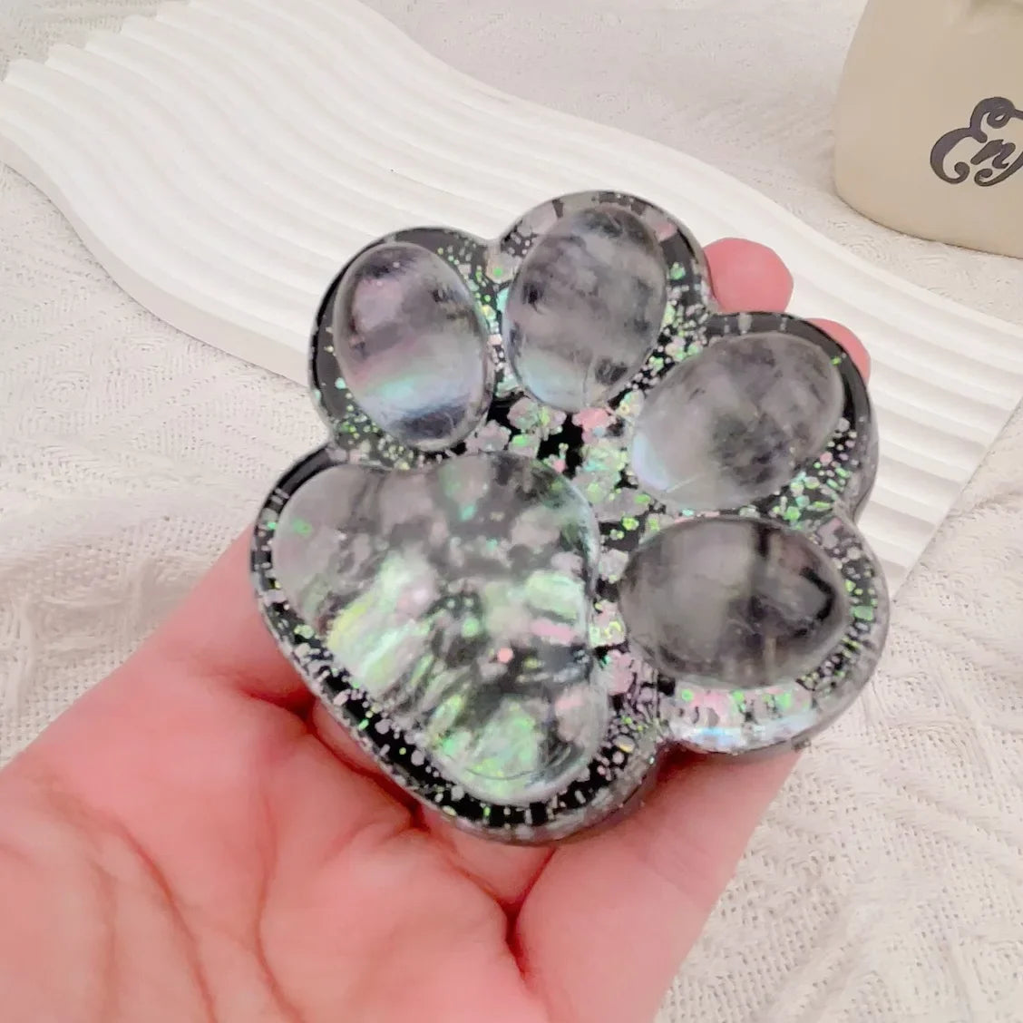 1PC Dark Starry Sky Cat Claw Squishy Fidget Toys Soft Cute Cat Paw Slow Rebound Pinch Decompression Toy for Kids Christmas Gifts