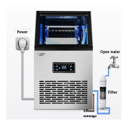 Commercial Ice Maker  Countertop Automatic Built-in Cube  Generator  Electric Cooler Machine Home Appliance