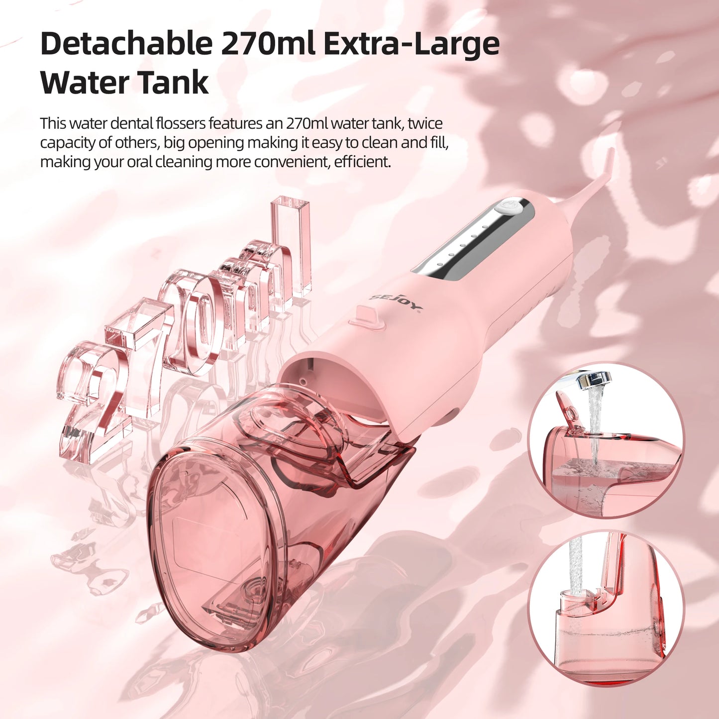 SEJOY Home Dental Oral lrrigator Water Flosser 4 Colors Thread Teeth Pick Mouth 5 Modes Washing Machine USB Rechargeable