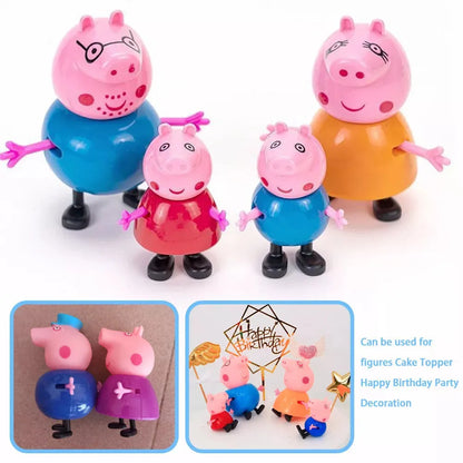 25Pcs Pepa Pig Toy Action Figure George Family Toys Mom and Dad Anime Party Toys Children's Holiday Gift
