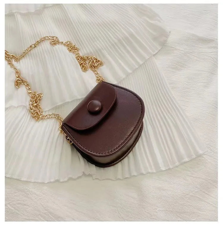 Fashion Kids Children PU Leather Shoulder Bag Lovely Baby Girls Mini Chain Coin Purse Cute Princess Crossbody Bags Small Wallet