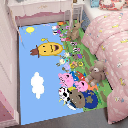 MINISO Cartoon P-Peppa-cute Pig Door Mat Kids Room Bedroom Decoration Balcony Anti-Slip Doormat Living Room Doormat Area Rug