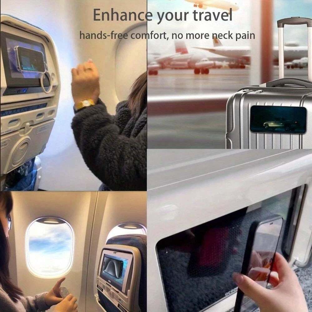 Silicone Suction Cup Phone Mount Hands-Free Mobile Stand Airplane Travel Essential Compatible with Any Smartphone