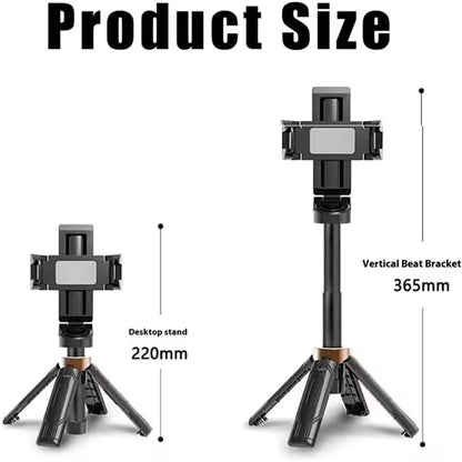 FANGTUOSI Mini Selfie Stick Portable Phone Holder Shooting Aid Versatile Integrated Design Bluetooth Remote For Live Broadcas