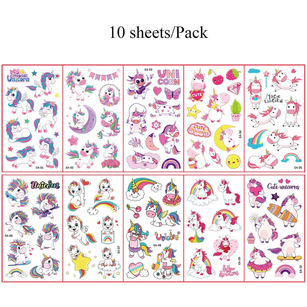10Pcs Cartoon Temporary Tattoos for Hand Disposable Underwater World Crabs Dolphins Octopus Jellyfish Design Tattoos Sticker