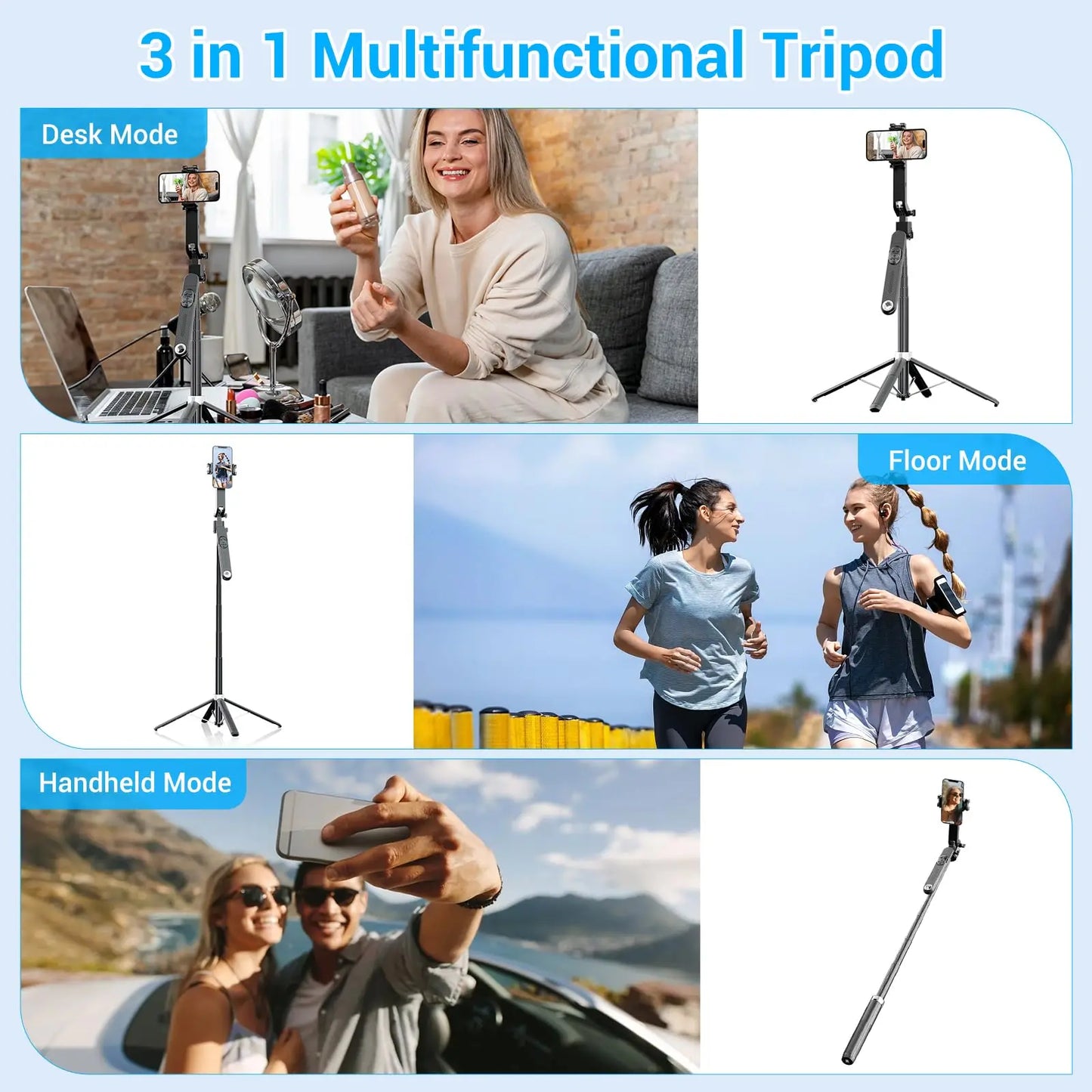 1.8m Extendable Auto Face Tracking Selfie Stick Tripod 360° Rotation Phone Stand with Wireless Remote for Tiktok YouTube Vlog