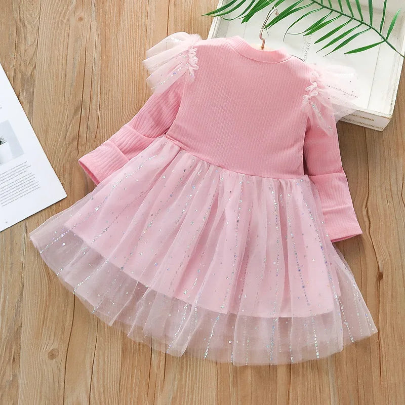 Girls Princess Dress Long Sleeve - Elegant Casual Dress for Kids 2-6 Years | Evening & Party Wear