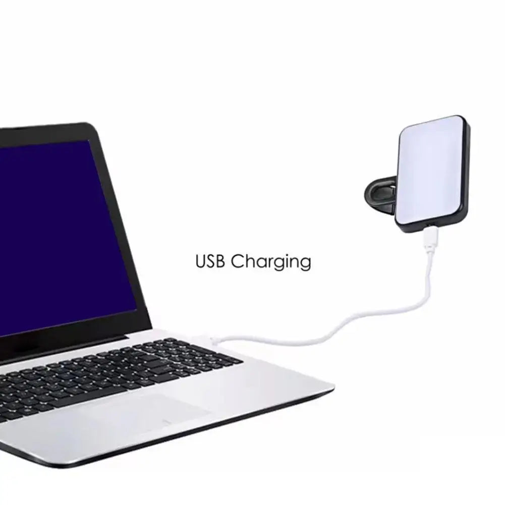 Mini Selfie Fill Light 3Modes Adjustable Video Conferencing Fill Light Rechargeable Brightness Clip On For Computer Mobile Phone