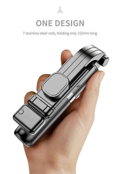 Portable Mini Selfie Stick Led Fill Light Foldable Tripod Phone Stand Holder Support Wireless Bluetooth Remote Control Shutter
