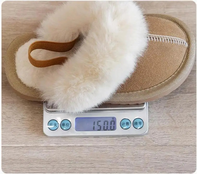 Kids Winter Slippers - Luxury Fur Lined Non-Slip Indoor Boots for Boys & Girls