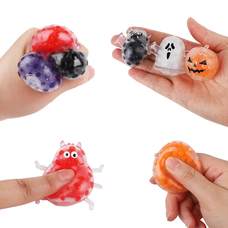 5/10/20Pcs Halloween Squeeze Ball Pumpkin Ghost Fidget Toy Kids Halloween Birthday Party Favors Trick or Treat Goodie Bag Filler