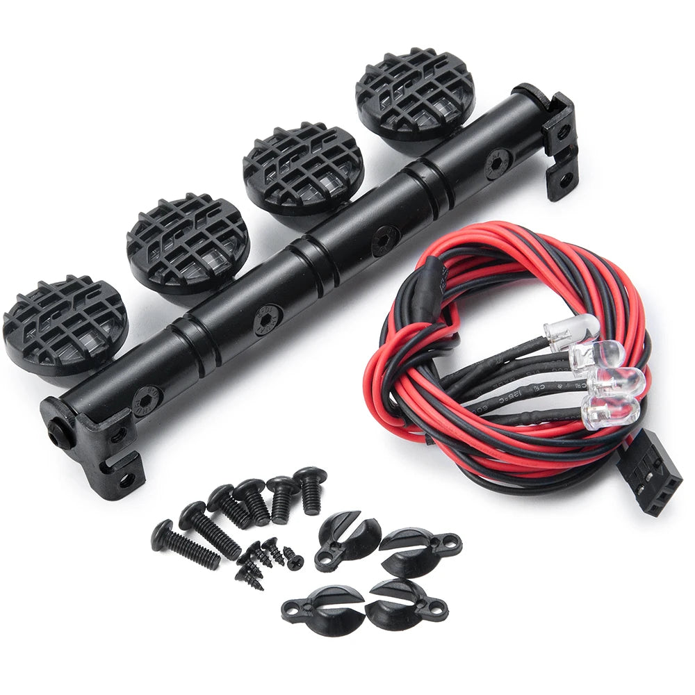 MIBIDAO 2/4LED RC Car Roof Light Round Lamp Spotlight For 1/10 Axial SCX10 II 90046 TRX4 Tamiya CC01 D90 D110