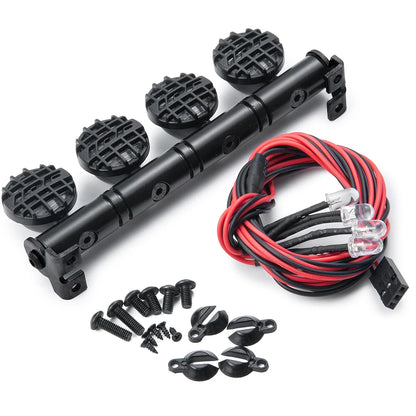 MIBIDAO 2/4LED RC Car Roof Light Round Lamp Spotlight For 1/10 Axial SCX10 II 90046 TRX4 Tamiya CC01 D90 D110