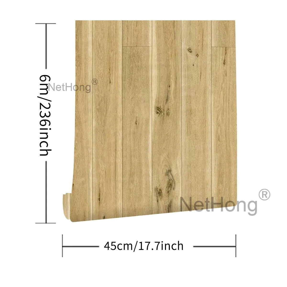 6M 3D Dark Yellow Boards Effect Wallpaper Vinyl Self Adhesive Wall Stickers