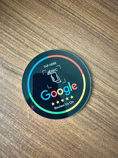 NFC 215 Programmable Card - Google Review Sticker, 13.56MHz Waterproof NFC Tag, Stand Table Station for Business Promotion