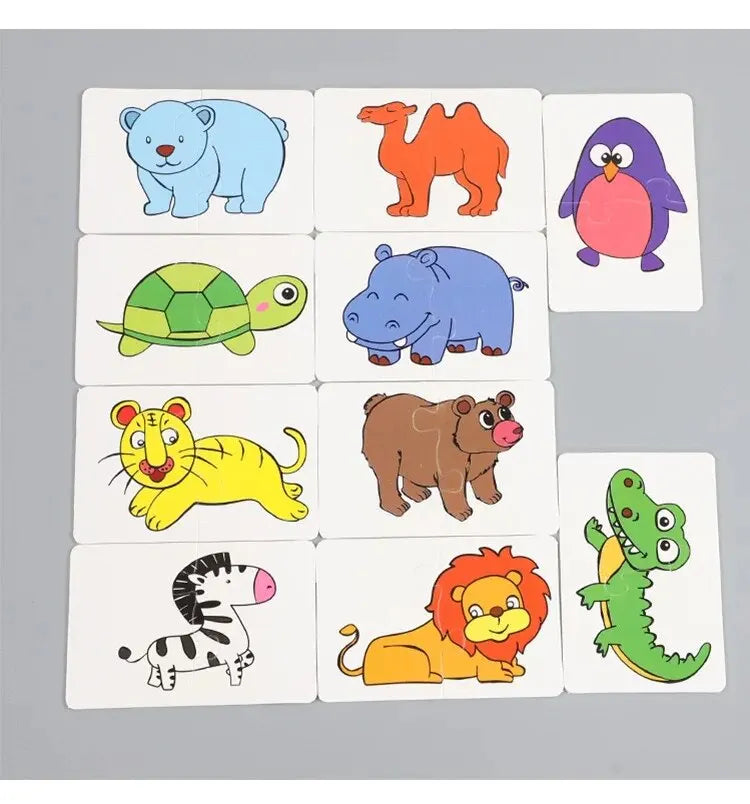 32 Piece Educational Matching Puzzle Cards - Early Learning Cognitive Development Toy for Kids Ages 3-6