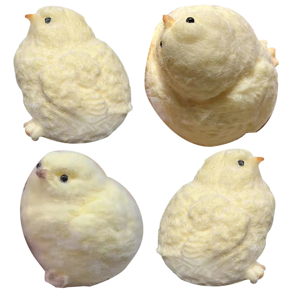Handmade Plush Simulation Yellow Chicken Stress Relief Toys Handmade Chick Toys Squeezing Pinching Toys Kids Birthday Gift