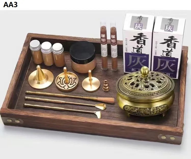 Incense Burner Set Brass Incense Fragrance Making Kit Incense Sealing Mold Incense Holder for Yoga Meditation Home Fragrance