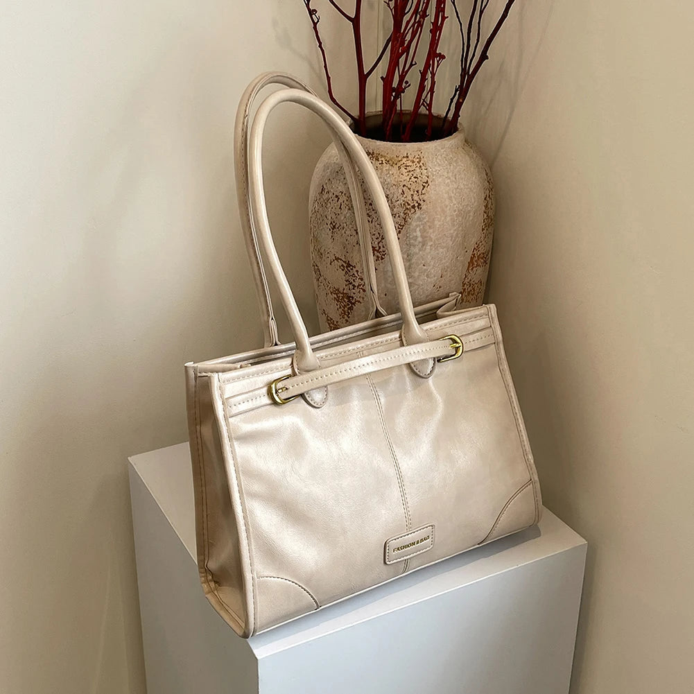 Luxury Handbag Designer Tote Bag for Women PU Leather Shoulder Bag Trendy Red Tote Bags Clutch Handbag for Work Commuter Bag