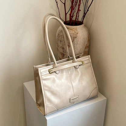 Luxury Handbag Designer Tote Bag for Women PU Leather Shoulder Bag Trendy Red Tote Bags Clutch Handbag for Work Commuter Bag