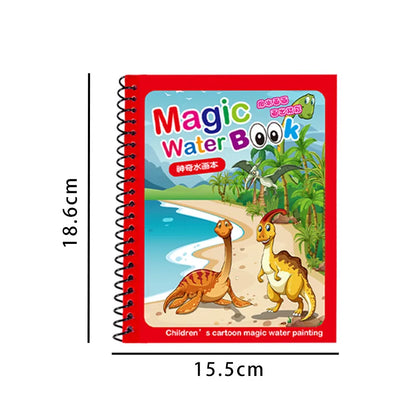 1P Reusable Water Drawing Book - Mess-Free Magic Painting Pad with Refillable Water Pen